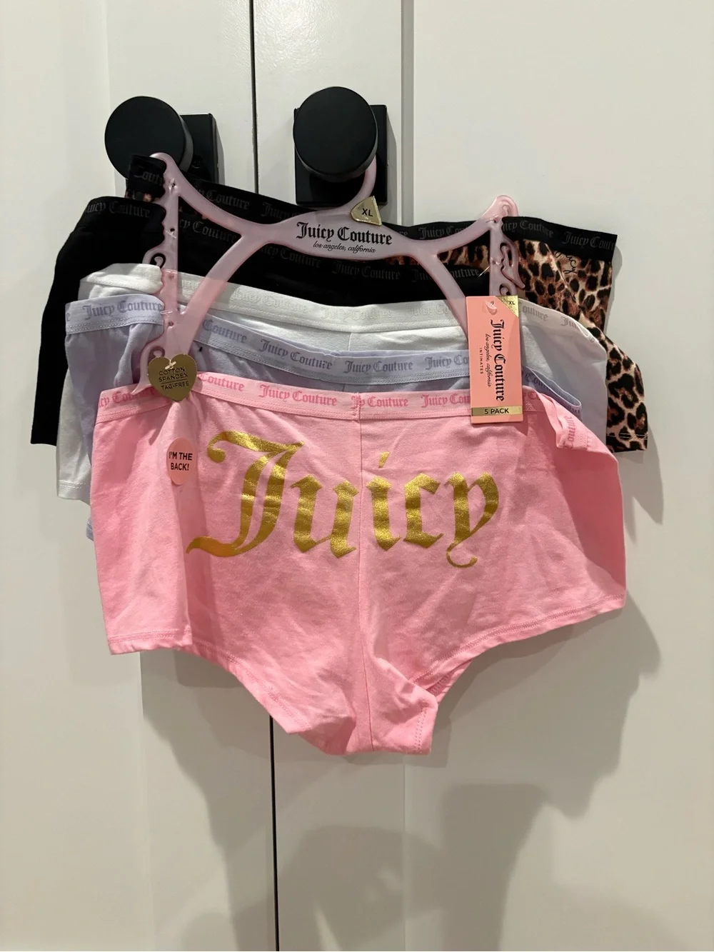 New Juicy Couture' 5-Pack Cotton Boyshorts  - size XL